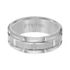 Triton Contemporary Comfort Fit Satin Finish Brick Pattern Band in Grey Tungsten, 8 mm New