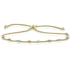 Roberto Coin Tri-Tone Beaded Bolo Bracelet 14K Best