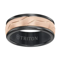 Triton Woven Finish Round Edge Contemporary Tungsten Wedding Band, 8MM Sale