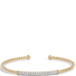 Two-row Diamond Flexy Bangle, 14K Yellow Gold Best