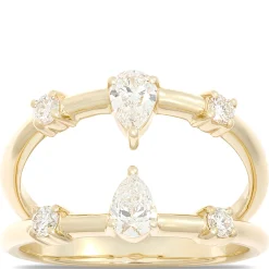 Two Row Diamond Ring, ½ Carat Total Weight, 14K Yellow Gold Online