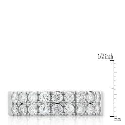 Two Row Diamond Ring 14K New