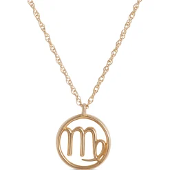 Virgo Zodiac Sign Pendant Necklace, 14K Yellow Gold Online