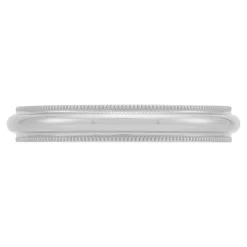 White Gold Polished Milgrain Edge Comfort Fit 3mm Band 14K Online