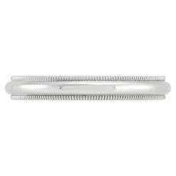 White Gold Polished Milgrain Edge Comfort Fit 3.5mm Band 18K New