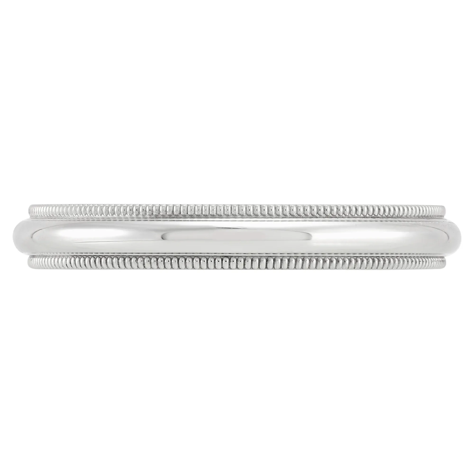 White Gold Polished Milgrain Edge Comfort Fit 3.5mm Band 18K New