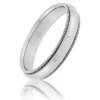 White Gold Polished Milgrain Edge Comfort Fit 4mm Band 18K Online