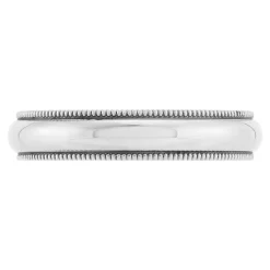 White Gold Polished Milgrain Edge Comfort Fit 4mm Band 18K Online