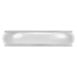 White Gold Polished Milgrain Edge Comfort Fit 5mm Band 18K Online