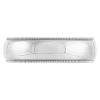 White Gold Polished Milgrain Edge Comfort Fit 6mm Band 18K Clearance