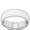 White Gold Polished Milgrain Edge Comfort Fit 7mm Band 14K Online