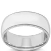 White Gold Polished Milgrain Edge Comfort Fit 8mm Band 14K Best