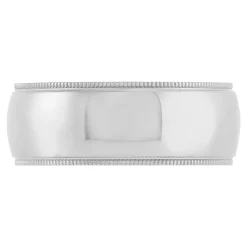 White Gold Polished Milgrain Edge Comfort Fit 8mm Band 18K Hot