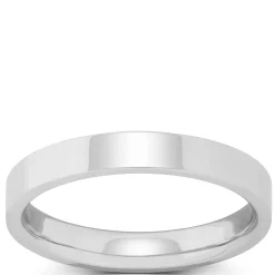 White Gold Polished Pipe Comfort Fit 3mm Band 14K Discount
