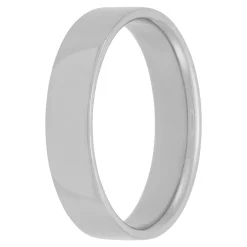 White Gold Polished Pipe Comfort Fit 5mm Band 18K Hot