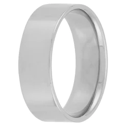 White Gold Polished Pipe Comfort Fit 7mm Band 18K Outlet