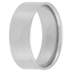 White Gold Polished Pipe Comfort Fit 8mm Band 18K Outlet