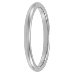 White Gold Polished Rounded Comfort Fit 2mm Band 14K Outlet