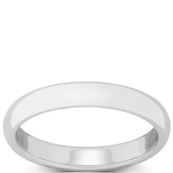 White Gold Polished Rounded Comfort Fit 3mm Band 14K Clearance