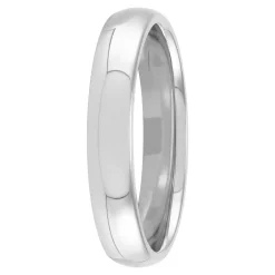 White Gold Polished Rounded Comfort Fit 4mm Band 18K New