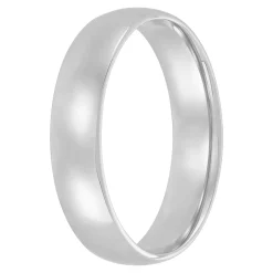 White Gold Polished Rounded Comfort Fit 5mm Band 18K Sale