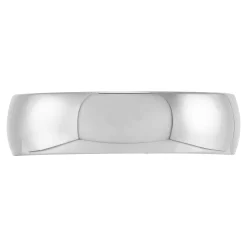 White Gold Polished Rounded Comfort Fit 6mm Band 14K Hot