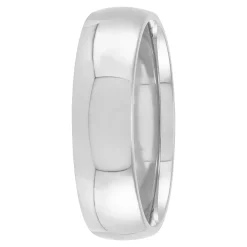 White Gold Polished Rounded Comfort Fit 6mm Band 18K Clearance
