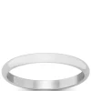 White Gold Polished Rounded 2mm Band 14K