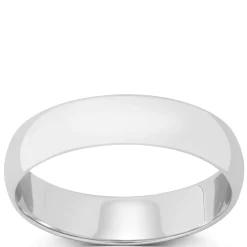 White Gold Polished Rounded 5mm Band 14K New