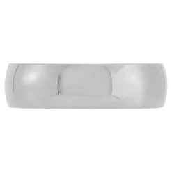 White Gold Polished Rounded 6mm Band 14K Clearance