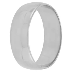 White Gold Polished Rounded 7mm Band 14K Clearance