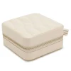 Wolf Caroline Beige Leather Zip Travel Case Discount