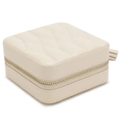 Wolf Caroline Beige Leather Zip Travel Case Discount