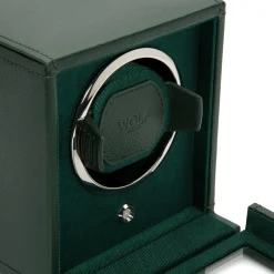 Wolf Cub Single Watch Winder With Green Cover New