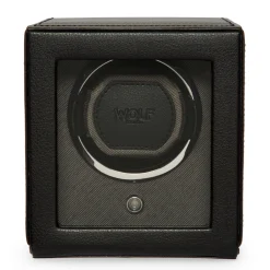 Wolf Cub Single Watch Winder With Cover, Black Best