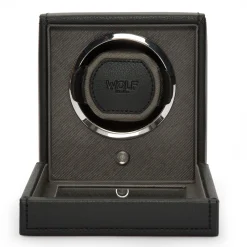 Wolf Cub Single Watch Winder With Cover, Black Best