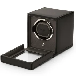 Wolf Cub Single Watch Winder With Cover, Black Best