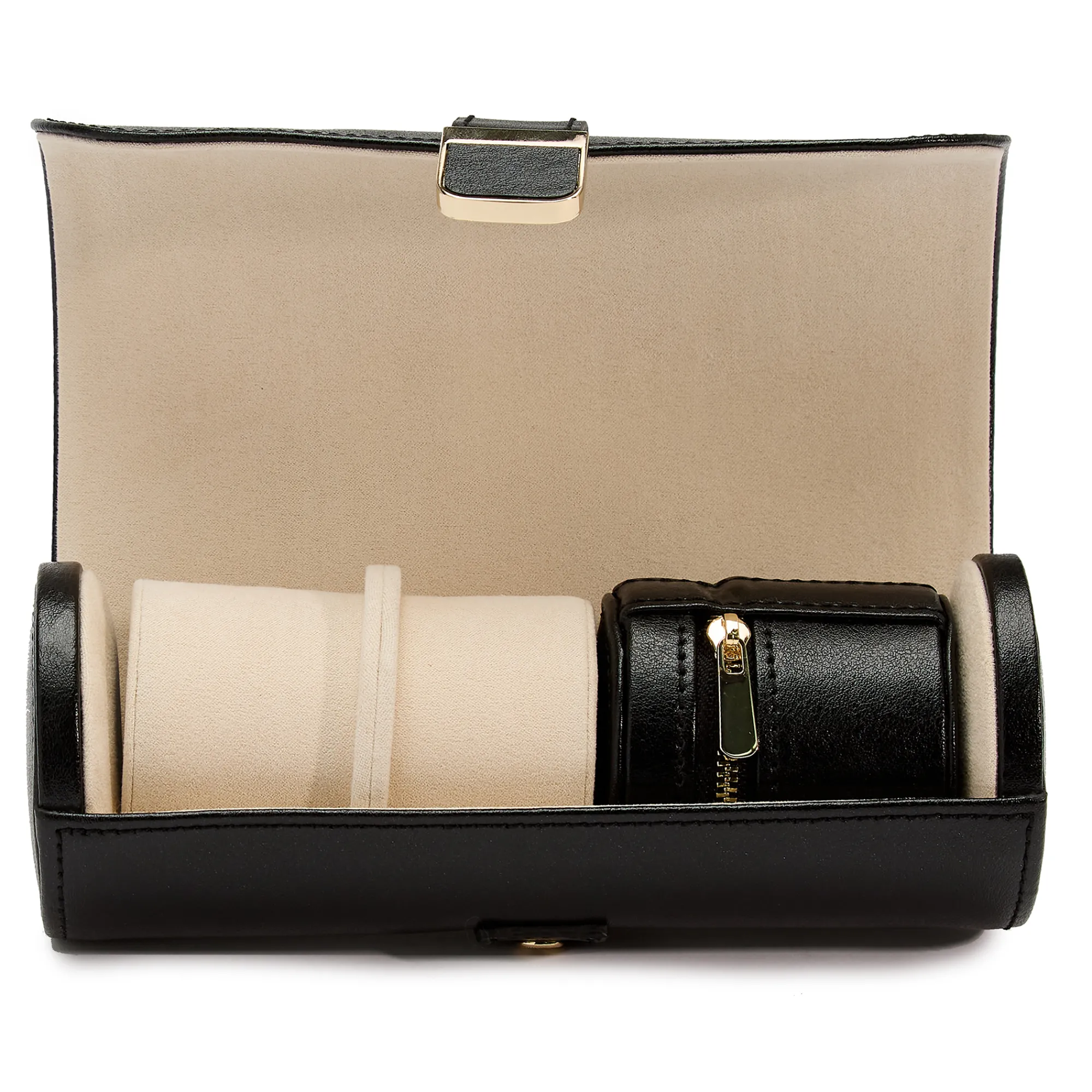 WOLF Palermo Double Watch Roll with Jewelry Pouch Clearance