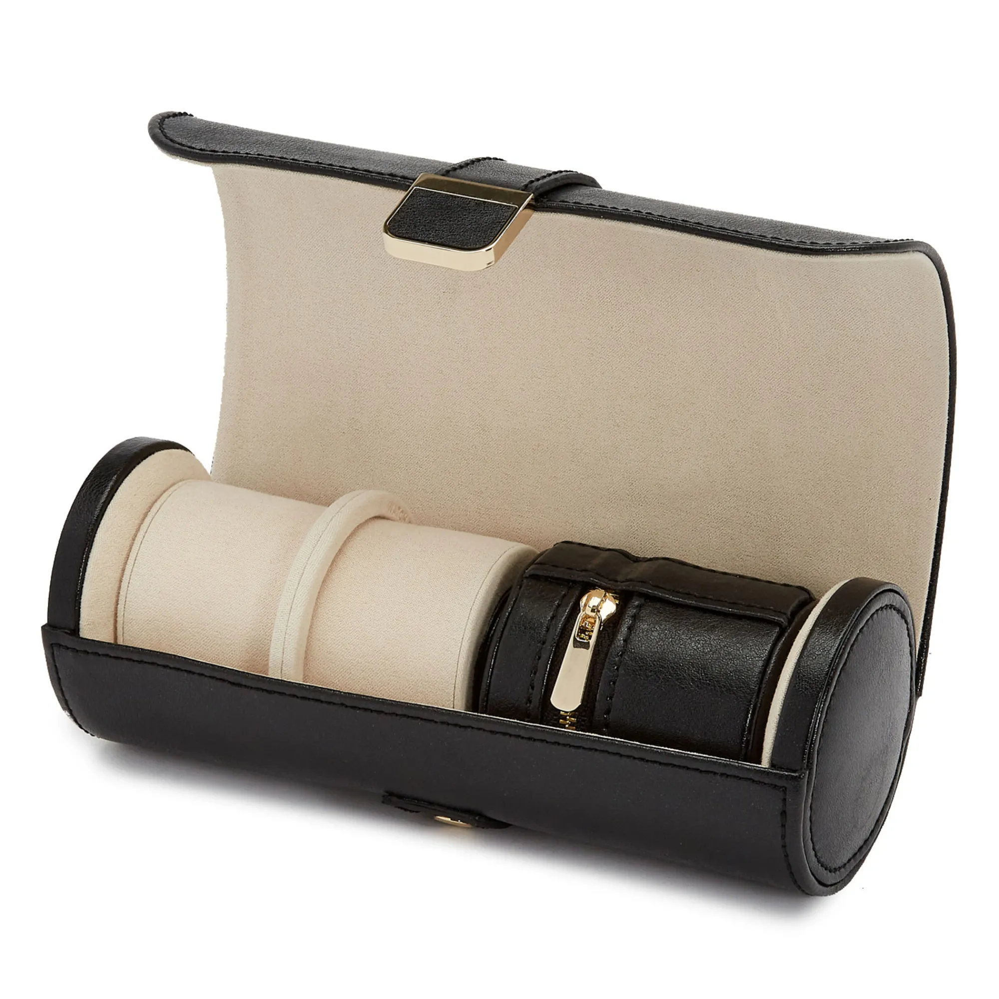 WOLF Palermo Double Watch Roll with Jewelry Pouch Clearance