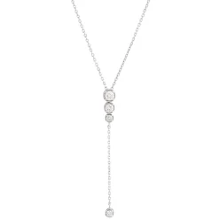 Y-Drop Diamond Pendant Necklace, 14K White Gold Best