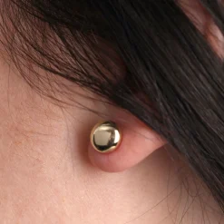 Yellow Gold Button Earrings 14K, 8mm Online