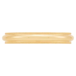 Yellow Gold Polished Milgrain Edge Comfort Fit 3mm Band 14K New