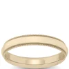 Yellow Gold Polished Milgrain Edge Comfort Fit 4mm Band 14K Sale