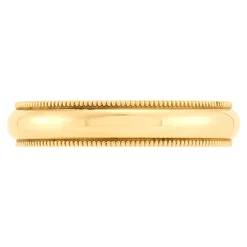 Yellow Gold Polished Milgrain Edge Comfort Fit 4mm Band 18K Sale