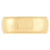 Yellow Gold Polished Milgrain Edge Comfort Fit 8mm Band 14K Clearance