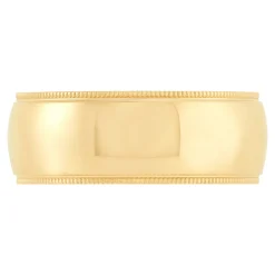 Yellow Gold Polished Milgrain Edge Comfort Fit 8mm Band 18K Hot
