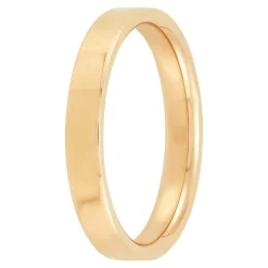 Yellow Gold Polished Pipe Comfort Fit 3mm Band 18K Discount