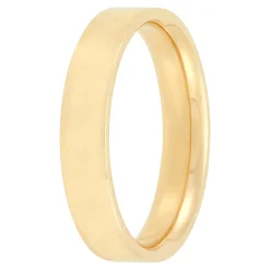 Yellow Gold Polished Pipe Comfort Fit 4mm Band 14K