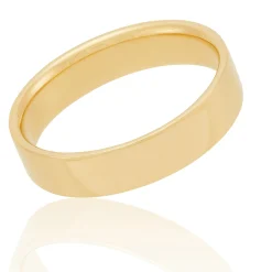 Yellow Gold Polished Pipe Comfort Fit 5mm Band 14K Best