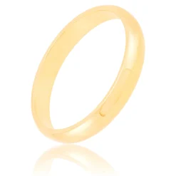 Yellow Gold Polished Rounded 3mm Band 18K New